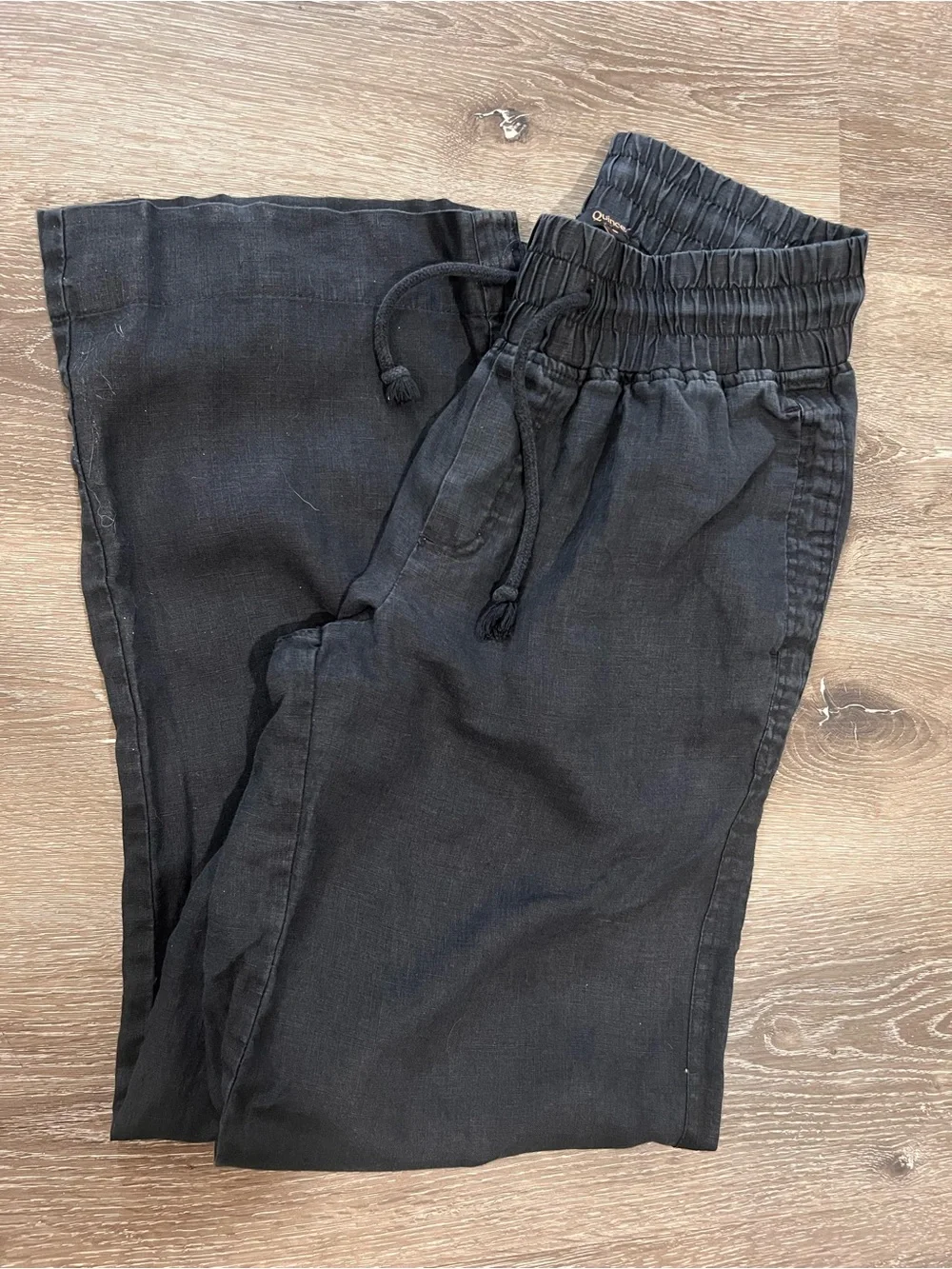 Quince women’s Black Elastic-Waist Linen pants